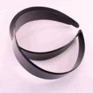 25mm Black Plastic Headbands - 12 Pieces