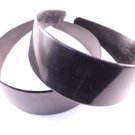 50mm Black Plastic Headbands - 12 Pieces