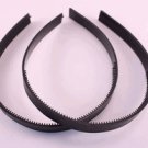 14mm Black Plastic Headbands with Teeth - 12 Pieces