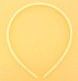 5mm Non Tapered White Plastic Headbands - 12 Pieces