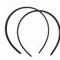 14mm Black Plastic Headbands - 12 Pieces
