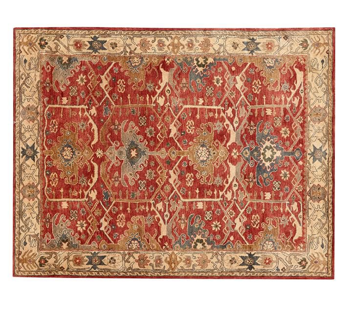 NEW Channing Rust POTTERY BARN Persian Hand Tufted 5X8 Modern Design Wool Carpet Rug
