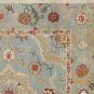 POTTERY BARN Leslie Blue 5X8 Floral Style Handmade Wool Rug & Carpet