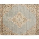 POTTERY BARN Bryson Blue 5X8 Floral Style Handmade Wool Rug & Carpet