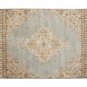 POTTERY BARN Bryson Blue 5X8 Floral Style Handmade Wool Rug & Carpet