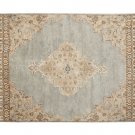 POTTERY BARN Bryson Blue 8X10 Floral Style Handmade Wool Rug & Carpet