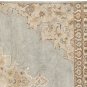POTTERY BARN Bryson Blue 8X10 Floral Style Handmade Wool Rug & Carpet