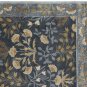 POTTERY BARN Adeline Blue 9X12 Floral Style Handmade Wool Rug & Carpet