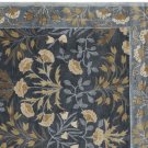 New PB Adeline Blue 4x6 Floral Style Handmade Wool Rug & Carpet