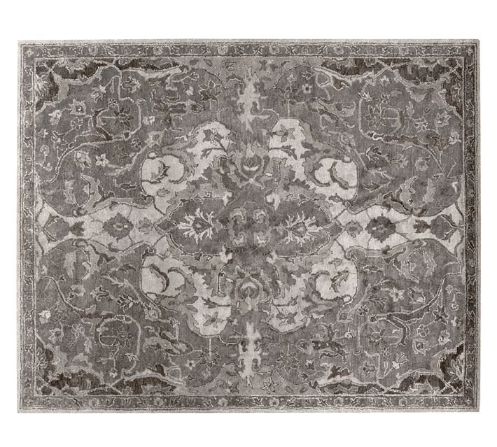 New PB Nolan Gray 5X8 Persian Style Handmade Wool Rug & Carpet