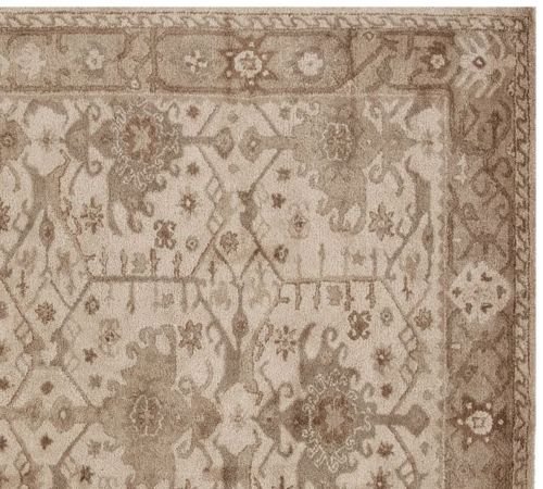 New PB Channing Neutral 5X8 Persian Style Handmade Wool Rug & Carpet