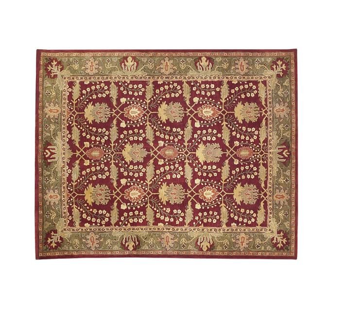 New PB Franklin Red 9X12 Persian Style Handmade Wool Rug & Carpet