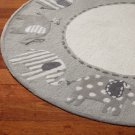New PB Elephant Gray 5X5 Kids Style Handmade Wool Rug & Carpet