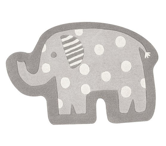 New PB Elephant Gray 2X3 Kids Style Handmade Wool Doormate Rug & Carpet