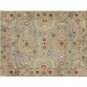 POTTERY BARN Leslie Blue Floral Style Handmade Wool Rug & Carpet 9x12