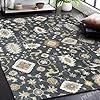 Juno Gray Vintage Rug Oriental  Wool Pile & Easy Care Areas in Living Room Bedroom.