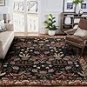 Adline Multi Blue Handmade Rugs Flower Traditional Afghan Design Non Shedding Fine Wool Pile