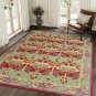 Cecil Multi Red Area Rug Handcrafted Motif Floral Design Fine Wool Pile in Living Room Bedroom