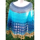 Crochet Adult Poncho beach theme