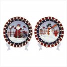 Christmas plate set with display stands
