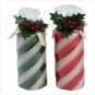 candy cane pillar candle set