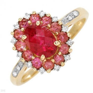 LEZ'ORO Ring With 1.23ctw Precious Stones !!!