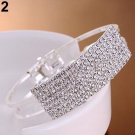 New Fashion Elegant Women Bangle Wristband Bracelet Crystal Cuff Bling Lady Gift