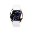 Cool Car Meter Dial Unisex Flash Dot Matrix LED Racing Watch !!!