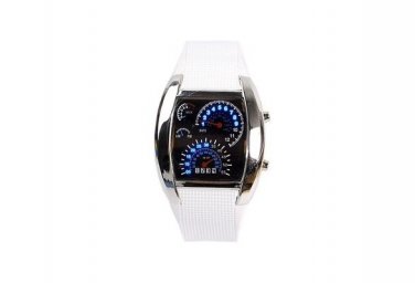 Cool Car Meter Dial Unisex Flash Dot Matrix LED Racing Watch !!!