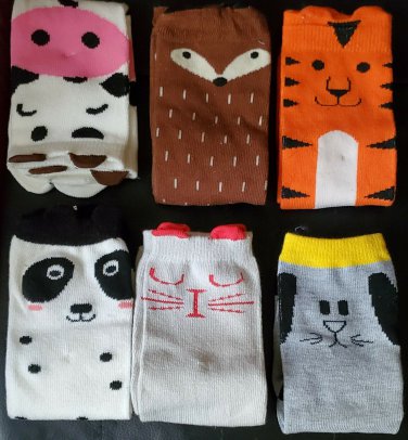 Baby Knee High Socks 1-3 Years Animal Print 6 Pair !!!