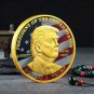 45th US President Donald Trump Shiny Gold Coin colour flag Collectible !!!