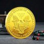 45th US President Donald Trump Shiny Gold Coin colour flag Collectible !!!