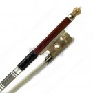 High Quality 44 Violin Bow Brazilwood Yak Horn Frog Abalone Silver Wrap White
