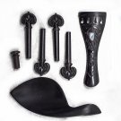New Ebony Violin Parts Set 4/4 ShellInlay Tailpiece Endpin Peg Chinrest(#1)