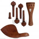 New Jujubewood Violin Parts Set 4/4 ShellInlay Tailpiece Endpin Peg Chinrest(#3)