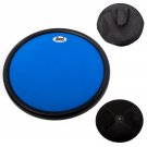 PAITITI 10 Inch Silent Portable Blue Practice Drum Pad Round Shape wCarryinyBag