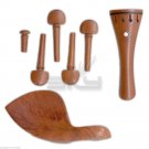 New Jujubewood Violin Parts 4/4 DoublePearlEye Tailpiece Endpin Peg Chinrest(#2)