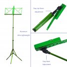 Paititi Brand New Durable Adjustable Folding Music Stand with Carrying Bag-Green