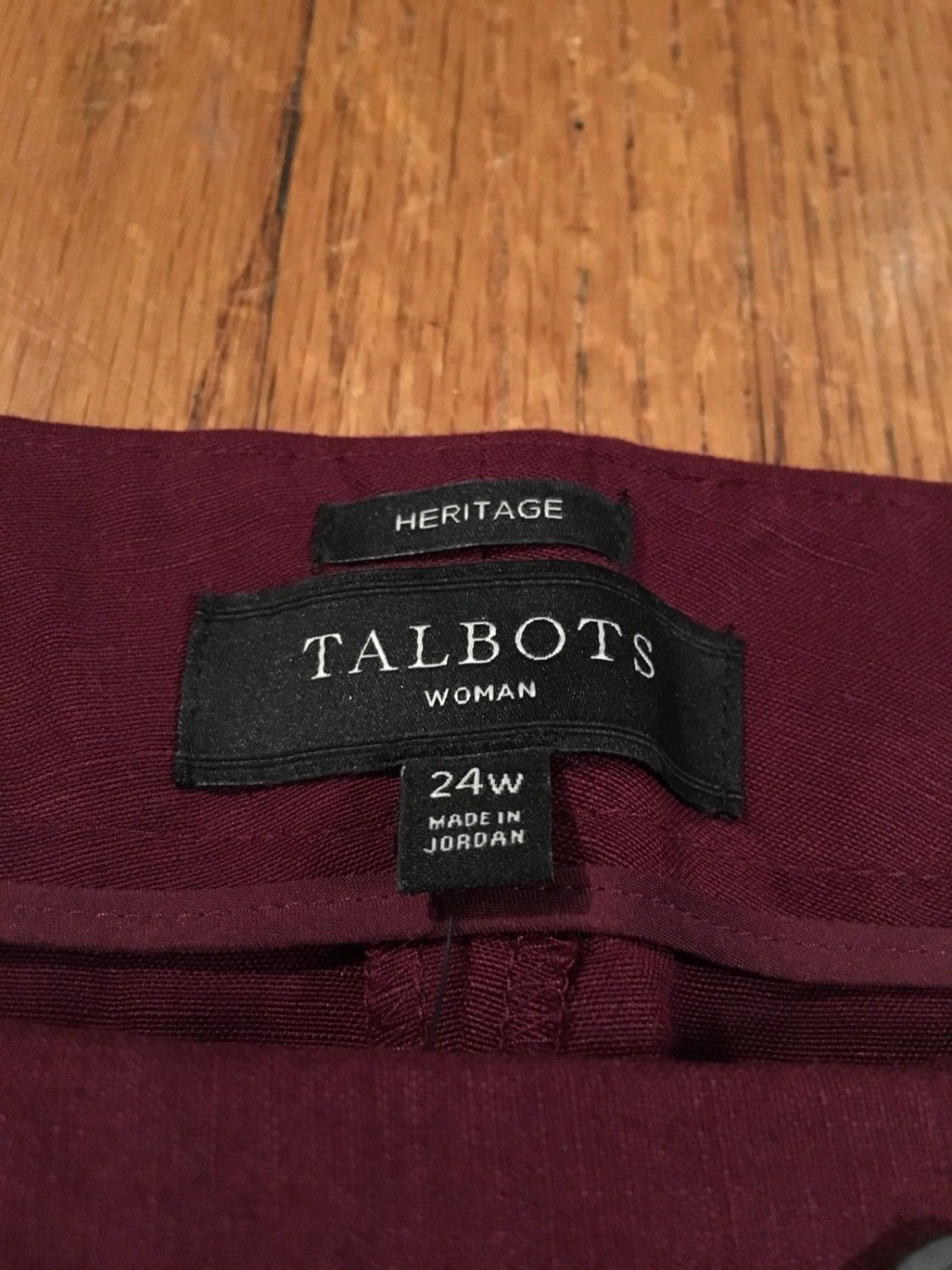 NWT Talbots Heritage Womens Burgundy Designer Pants Plus Size 24W