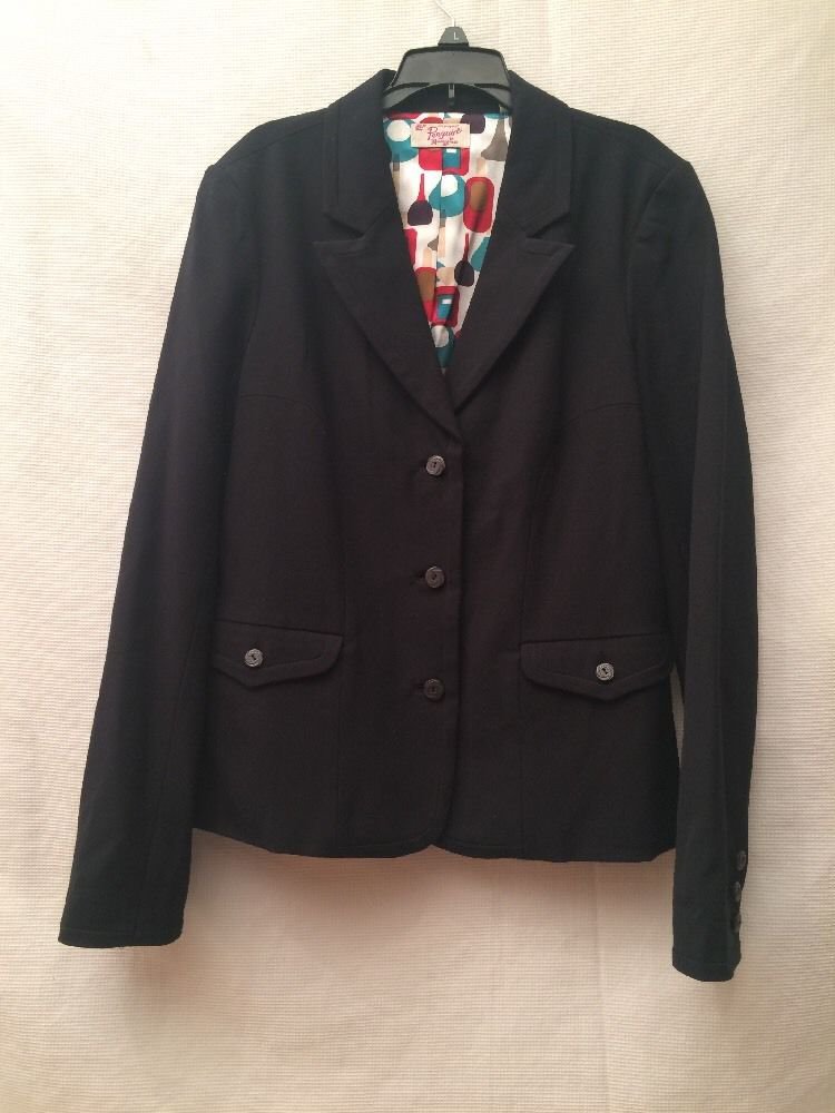 Penguin by Munsingwear Womens Black 3 Button Blazer Jacket Size 10
