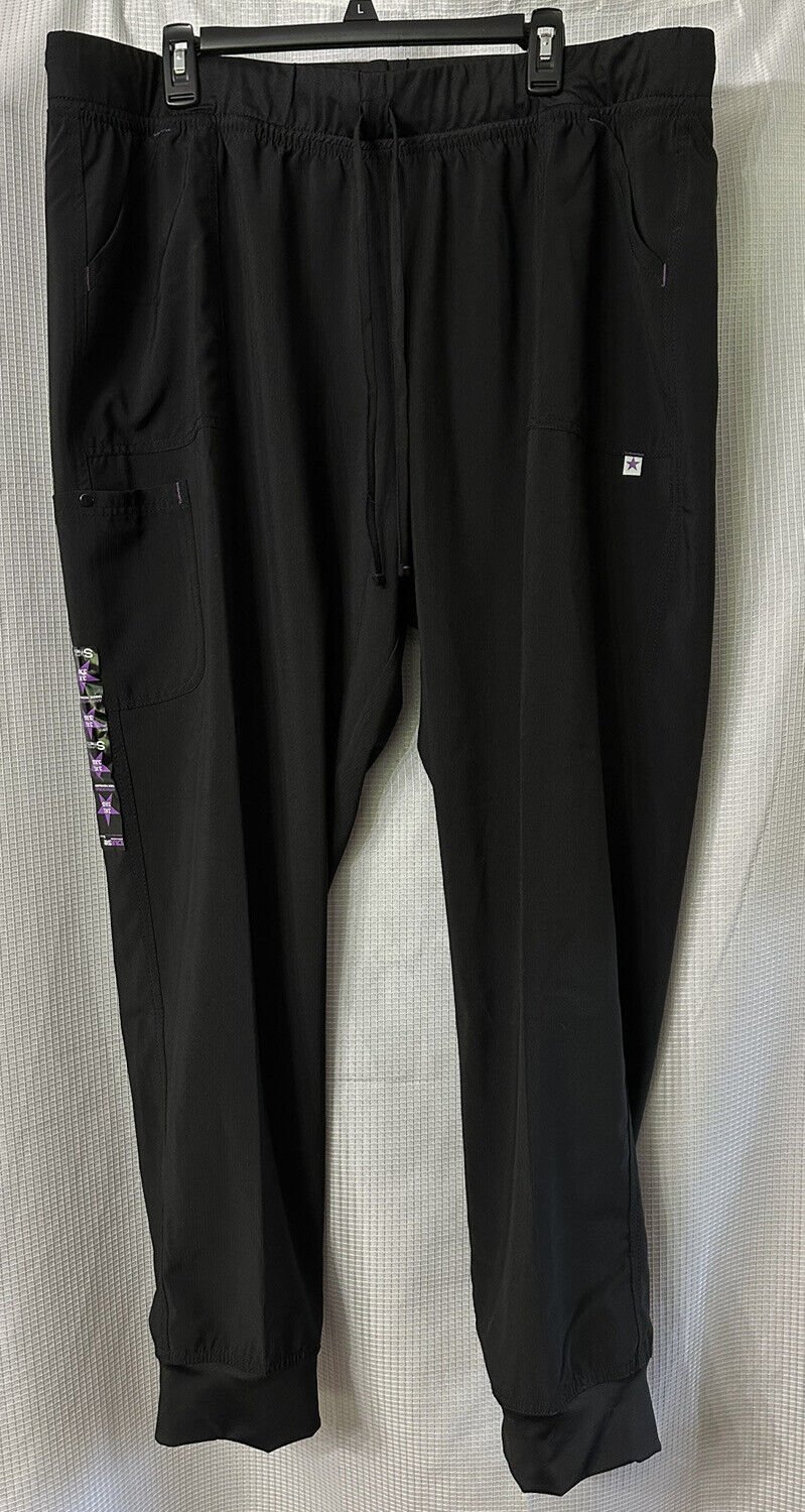 NWT Scrubstar Supreme Yoga Drawstring Antimicrobial Womens Scrubs Plus Size 3XL