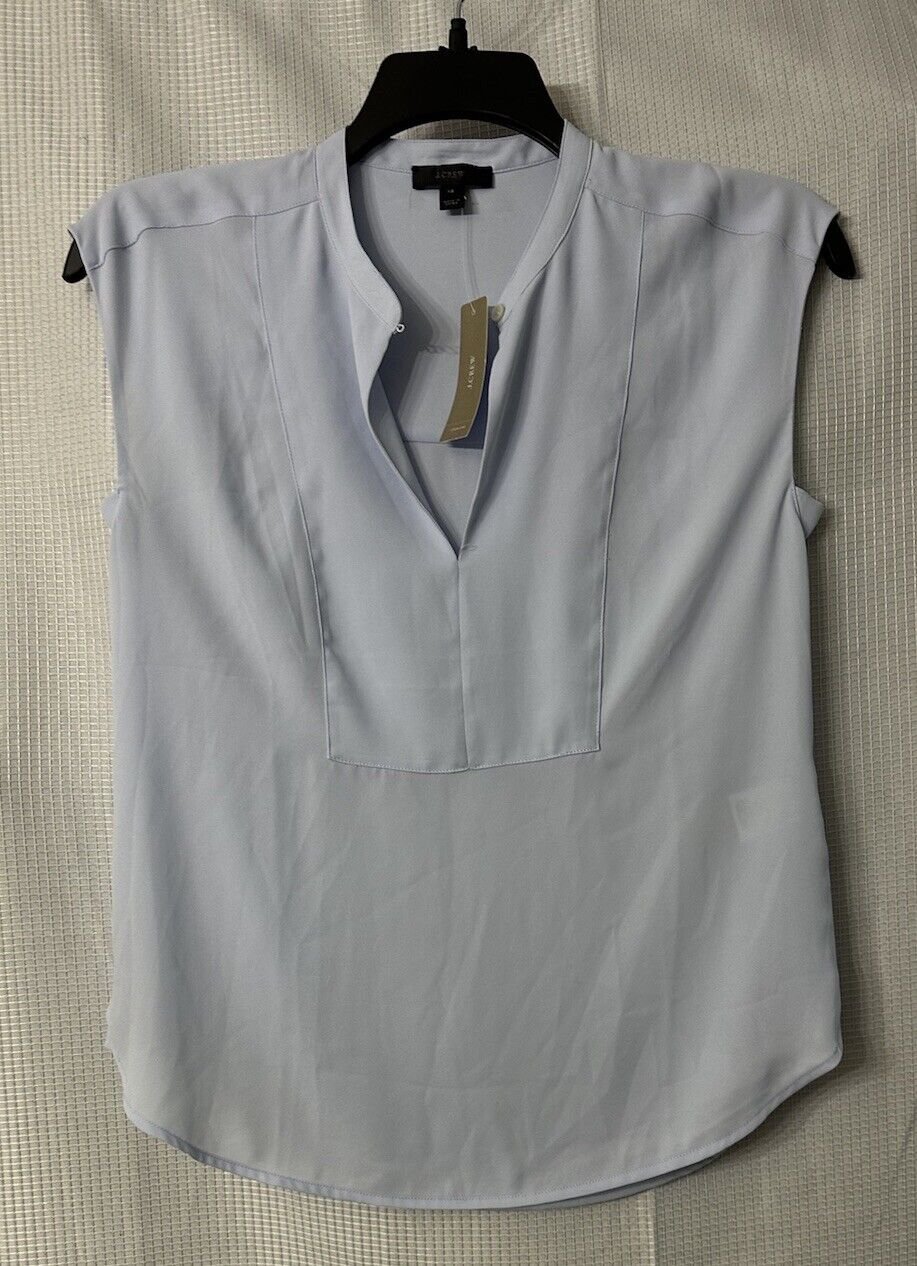 NWT J. Crew Womens Light Blue Short Sleeve Casual Top Blouse Shirt Size XS