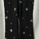 Chloe France Womens Black Designer Floral Pants Slacks Trousers Size 34 EUC