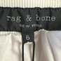 NWT rag & bone New York Womens White Elastic Simone Button Ankle Pants Size 6