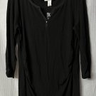 NWT White House Black Market WHBM Womens 3/4 Sleeve Black Top Blouse Shirt XS