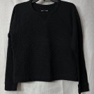 rag & bone Womens Long Sleeve Black Pullover Quilted Sweater Top Shirt Size M