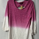 NWT Z by Zobha Womens Pink White 3/4 Sleeve Top Blouse Shirt Size XL