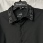 MVP Collection by Mo Vaughn Mens Black Long Sleeve Button Front Shirt Size 2XL