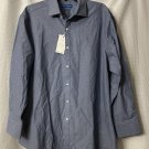 NWT Vince Camuto Mens Long Sleeve Blue Button Slim Fit Dress Shirt Size 17.5/32