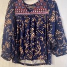 Anthropologie Womens 3/4 Sleeve Floral Top Blouse Shirt Size XS